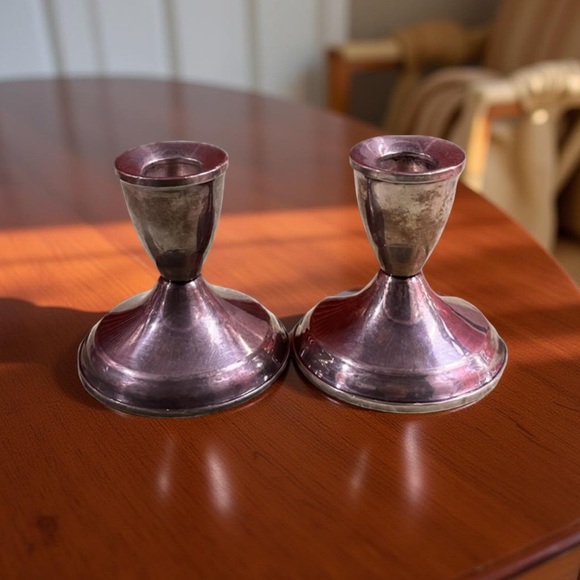 Duchin Creations Sterling Candle Holder / Weighted Candleholders Vintage (Set) - Picture 4 of 9